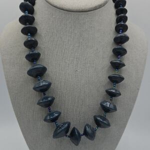 5 FOR $25! Bead For Life Dark Blue Beaded Necklace